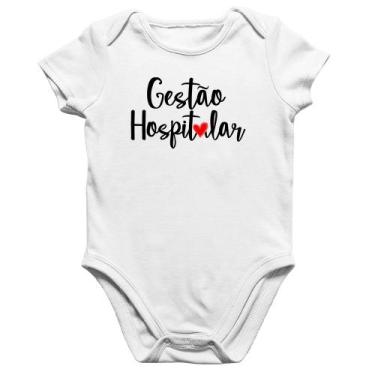 Imagem de Body Bebê Algodão Gestão hospitalar por amor - Foca na Moda, Branco, P