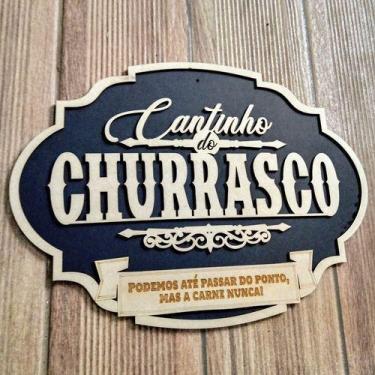 Imagem de Cantinho Do Churrasco Placa Decorativa 40x30 Alto Relevo Mdf - Yper Cr