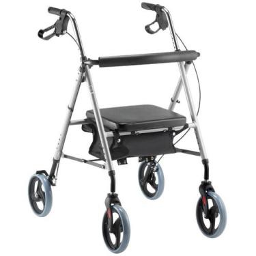Imagem de Andador Ortopédico D12 Dobrável Dellamed Para Idoso Em Aço Com 4 Rodas