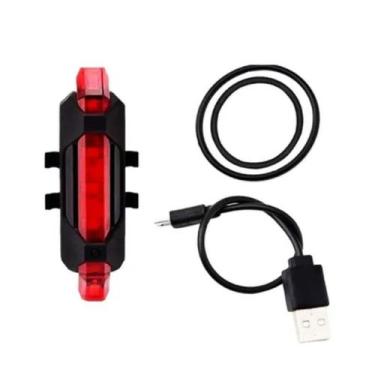 Imagem de Lanterna Farol Traseira Luz Led Sinalizador Bicicleta Usb - A.R Varied