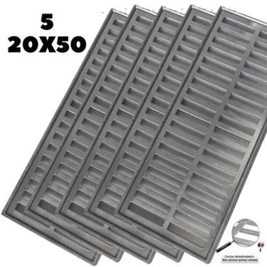 Imagem de Grelha Linear 20x250 Alumínio com Suporte Quintal em 5 módulos de 50cm