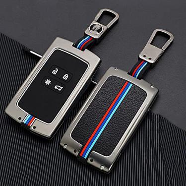 Imagem de WSWJDW Car Key Case Cover Keychain Ring Key Bag, apto para Renault Koleos Kadjar Scenic Megane Sandero Espace Clio Captur Kangoo Laguna Talisman Twingo, 4