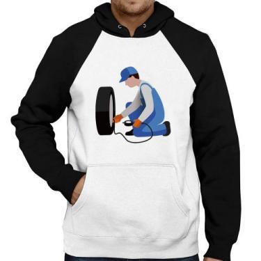 Imagem de Moletom Borracharia - Foca na Moda, Branco, Preto, M