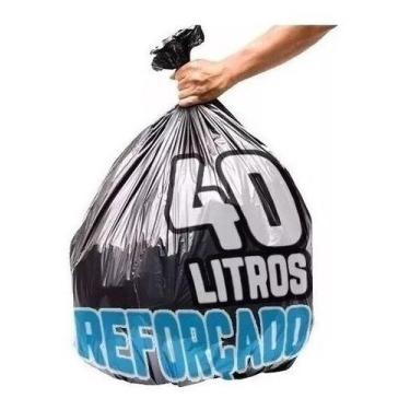 Imagem de Saco De Lixo 40 Litros 100 Un Preto Reforçado Mega  - HIGIPACK