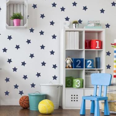 Imagem de Adesivo de Parede Infantil Estrelas Azul Marinho - Quartinhos