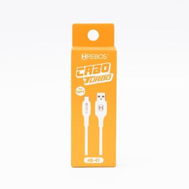 Imagem de Cabo Turbo USB Para Tipo C 1 Metro Branco Hrebos HS-41