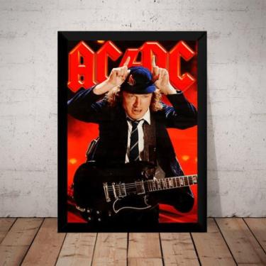 Imagem de Poster Com Moldura Acdc Angus Young Rock Quadro - Fanarte