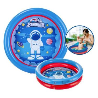 Imagem de Piscina Inflável Infantil 21L Com 2 Anéis Estampas Redonda  - DM TOYS,