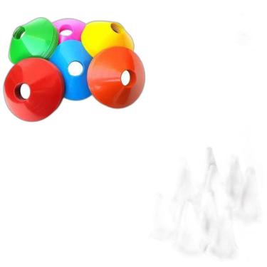 Imagem de Kit 20 Itens Para Treino Funcional E Agilidade -Cone E Prato