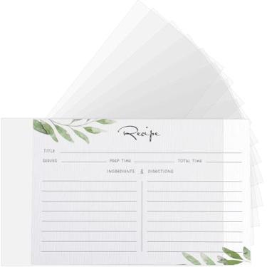 Imagem de Protetores de cartão de receita, capas de cartão de receita, protetores de folha de livro de receitas de plástico de cozinha, protetor de página transparente para livro de receitas, manga índice