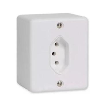 Imagem de 1 Tomada 10a Sobrepor Branca Linha Jeri 1414 - Romazi