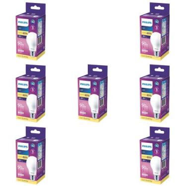 Imagem de Kit 7 Lâmpada Led Bulbo 13w = 90w 1311lm Bivolt Philips 3000k amarela 