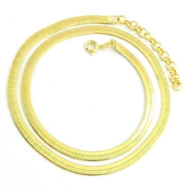 Imagem de Corrente Feminina 40/45cm 3mm Largura Folheada Ouro 18k CR585 - WNBIJO