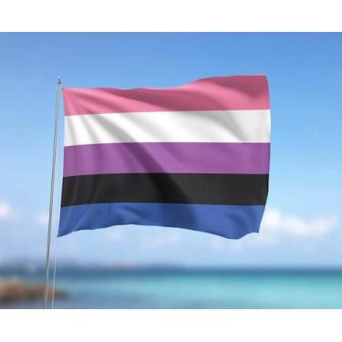 Imagem de Bandeira Gênero Fluido LGBTQIA+ 80cmx140cm Tecido Oxford 100% Poliéste
