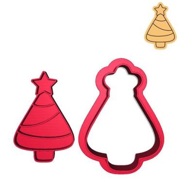 Imagem de Cortador Marcador Borda Árvore Natal Linhas Estrela - DOCE IMPRESSO, 5
