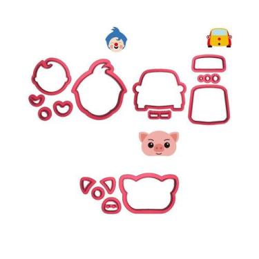 Imagem de Kit 3 Cortadores Circo Carro Porco Plim Plim - DOCE IMPRESSO, 7,5cm