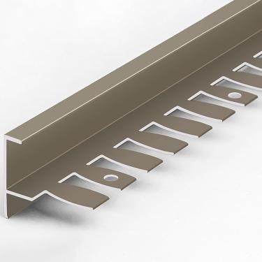 Imagem de Perfil de borda de escada 135cm * 2 peças Perfil de borda de passo Perfil final em forma de F feito de liga de alumínio para revestimento de escadas e renovação de escadas, champanhe, L