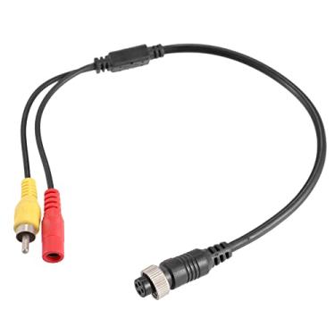 Imagem de X AUTOHAUX Adaptador de câmera de carro 4 pinos para RCA M12 4 pinos fêmea para RCA AV macho DC conector fêmea cabo adaptador de cabo de vídeo
