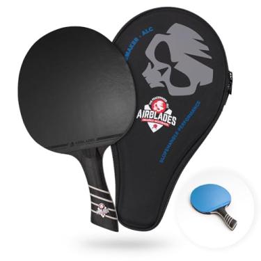 Imagem de AirBlades The Peace Maker ALC – (Meninos Azul) Raquete de tênis de mesa profissional – Raquete de tênis de mesa de fibra de carbono que produz o máximo de rotação e controle para todos os níveis –