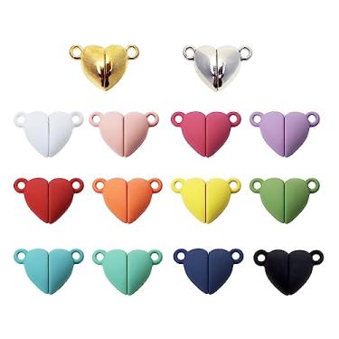 Imagem de Tupalizy Fechos magnéticos de colar com contas de coração, pingentes para fazer joias, casais, pulseiras de amizade, colares, anéis de salto, chaveiros, acessórios, artesanato faça você mesmo