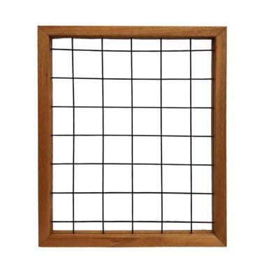 Imagem de Treliça Grade de Metal e Madeira 50x60 Jardim Vertical