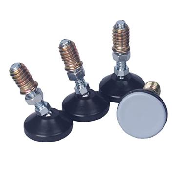 Imagem de CSFMC Pés Giratórios Niveladores de Móveis(35 Mm 5/16-18, Pacote com 4) Fundo de Ptfe(Teflon), Almofadas de Ajuste de Haste Rosqueada, Nivelamento de Pernas Médias de Mesa/Cadeira/ (Pacote Com 4, Base