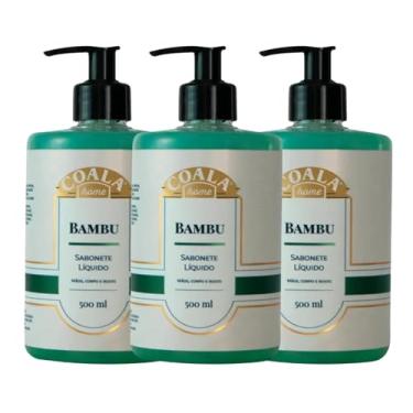 Imagem de Kit 3x Sabonete Líquido Bambu 500ml Coala - Limpeza Suave e Perfumada para Mãos, Rosto e Corpo