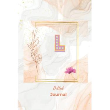 Imagem de Dotted Journal: Dotted Grid Bullet Notebook Journal Rose Gold Monogram Letter L Marble with Pink Flowers (6” x 9”) for Women Teens Girls and Kids