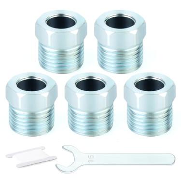 Imagem de GASHER Conexões de linha de freio de latão, rosca 9/16-18 banhada para 3/40.6 cm, comprimento total (16,71 mm) porca de flare invertida da linha de combustível para combustível/AIR/Lquid/gás (5 peças)