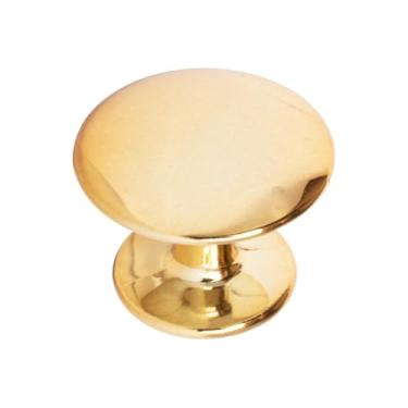 Imagem de 6 Puxador Para Moveis Gaveta Furo Único Redondo Retro (Dourado Brilho)