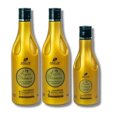 Imagem de Kit Cachos Definidos Argila Branca Adlux 3 Passos Manutenção
