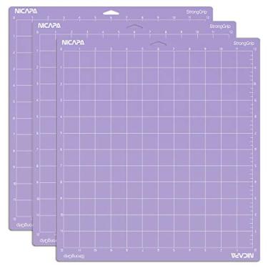 Imagem de Nicapa Strong Grip Cutting Mat for Cricut Maker 3/Maker/Explore 3/Air 2/Air/One (12x12 inch,3 Mats) Strong Adhesive Sticky Purple Quilting Replacement Cut Mats