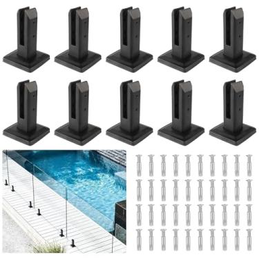 Imagem de LukLoy Grampo de Vidro de Aço Inoxidável para Corrimão, Grampo de Vidro para Balaustrada, Escadas, Corrimão para Piscina, Varanda, Cerca, Piso, Suportes de Montagem de Vidro, Sistema de Corrimão de Vi