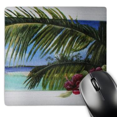Imagem de 3dRose Cena de ilha olhando através da janela - Mouse Pad, 20,32 x 20,32 cm (mp_44367_1)