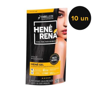 Imagem de KIT C/ 10UN Hene Rena Em Gel 180g Preto Pouch Embelleze - Rená