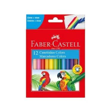 Imagem de Canetinha Hidrográfica 12 Cores Lavável Faber Castell Escolar - Faber-