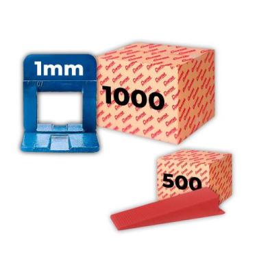 Imagem de Kit Espaçador Nivelador Eco C/1000/2000 Pçs Mais Cunha de Nivelamento 