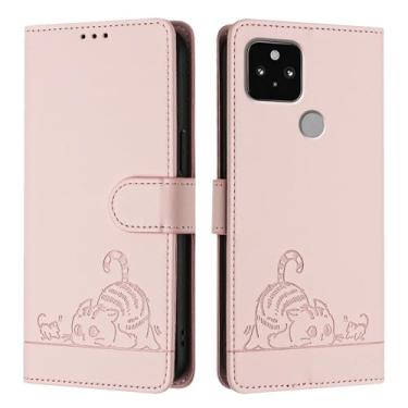 Imagem de Capa para Google Pixel 5 Capa com Gato Padrão PU Couro Flip Carteira Capa para Google Pixel 5 Capa para Mulheres Homens à Prova de Choque Capinha Compatível com Google Pixel 5 Case (2)