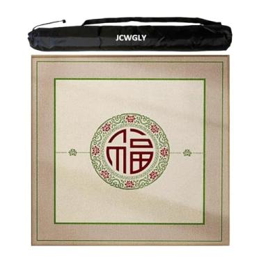 Imagem de Tapete De Mahjong Quadrado Anti-derrapante Para Jogo De Pôquer Mah Jong, Capa De Mesa Com Cancelamento De Ruído Espessada E Bolsa De Transporte(Beige,60x60cm/23.62x23.62in)