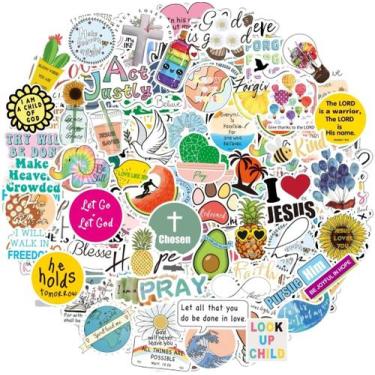 Imagem de Adesivos Cristãos Inspiradores KASANYER - Pacote com 200 Unidades