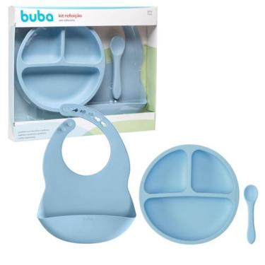 Imagem de Kit Refeição Em Silicone Azul 19568 - Buba