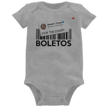 Imagem de Body Bebê Stop the Count Boletos - Foca na Moda, Cinza, P
