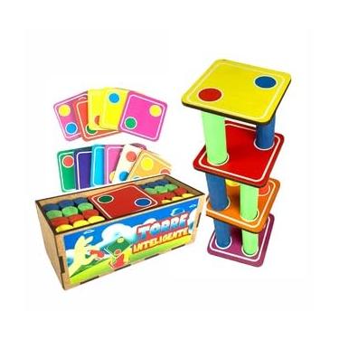 Imagem de Brinquedo Torre Inteligente Educativo Bloco De Montar Pedagógico Desafio Puzzle