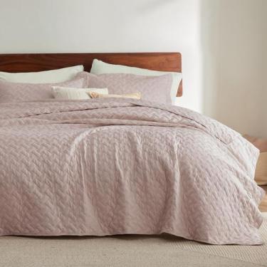 Imagem de Edredão Bedsure Queen Size leve Dusty Rose para todas as estações