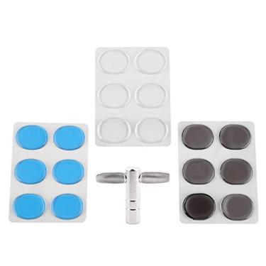 Imagem de Drum Dampeners Gel Pads, Drum Damper Gel Pads Multicolor Transparent Silicone Drums Set with Key