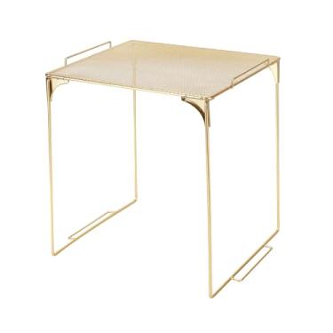 Imagem de AUECOOME Prateleira organizadora de armário empilhável para armário escolar acessórios de armário de armazenamento adequados para escola, escritório e uso doméstico (1, dourado)