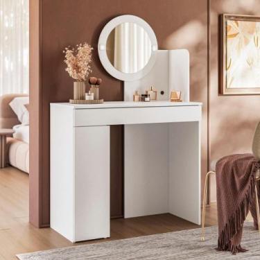 Imagem de Penteadeira Camarim 1 Gaveta Aurea Branco - Albatroz Móveis