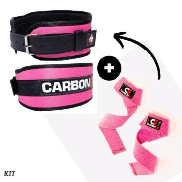 Imagem de Kit Cinturão + strap fita kit academia musculação cinto fivela - CARBO