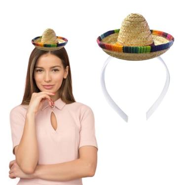 Imagem de AWOCAN Cinco De Mayo Sombrero Tiara Chapéus Sombrero Mexicano Tiaras Sombrero Chapéus de Festa Chapéu Faixa de Cabeça, Cor: -, G