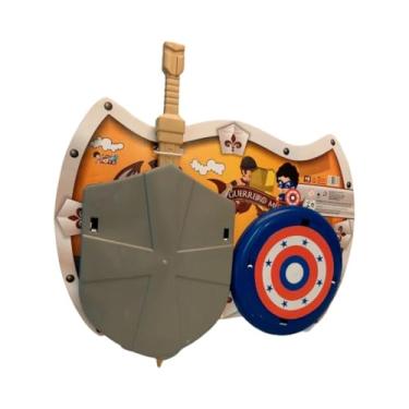 Imagem de Kit Escudo e Espada Brinquedo Infantil Medieval e Capitão América Brinquedo